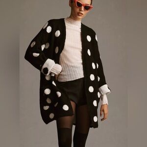 Maeve for Anthropologie Polka Dot Cardigan Sweater